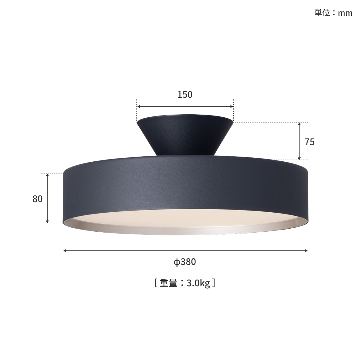 Glow LED-ceiling light サイズ詳細