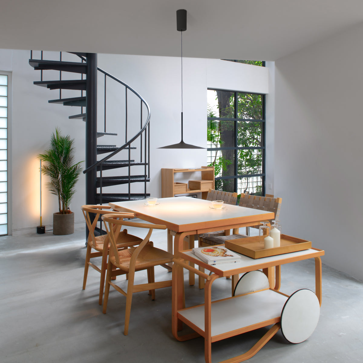 Shadow LED-lift pendant light L / Vision LED-floor lamp S