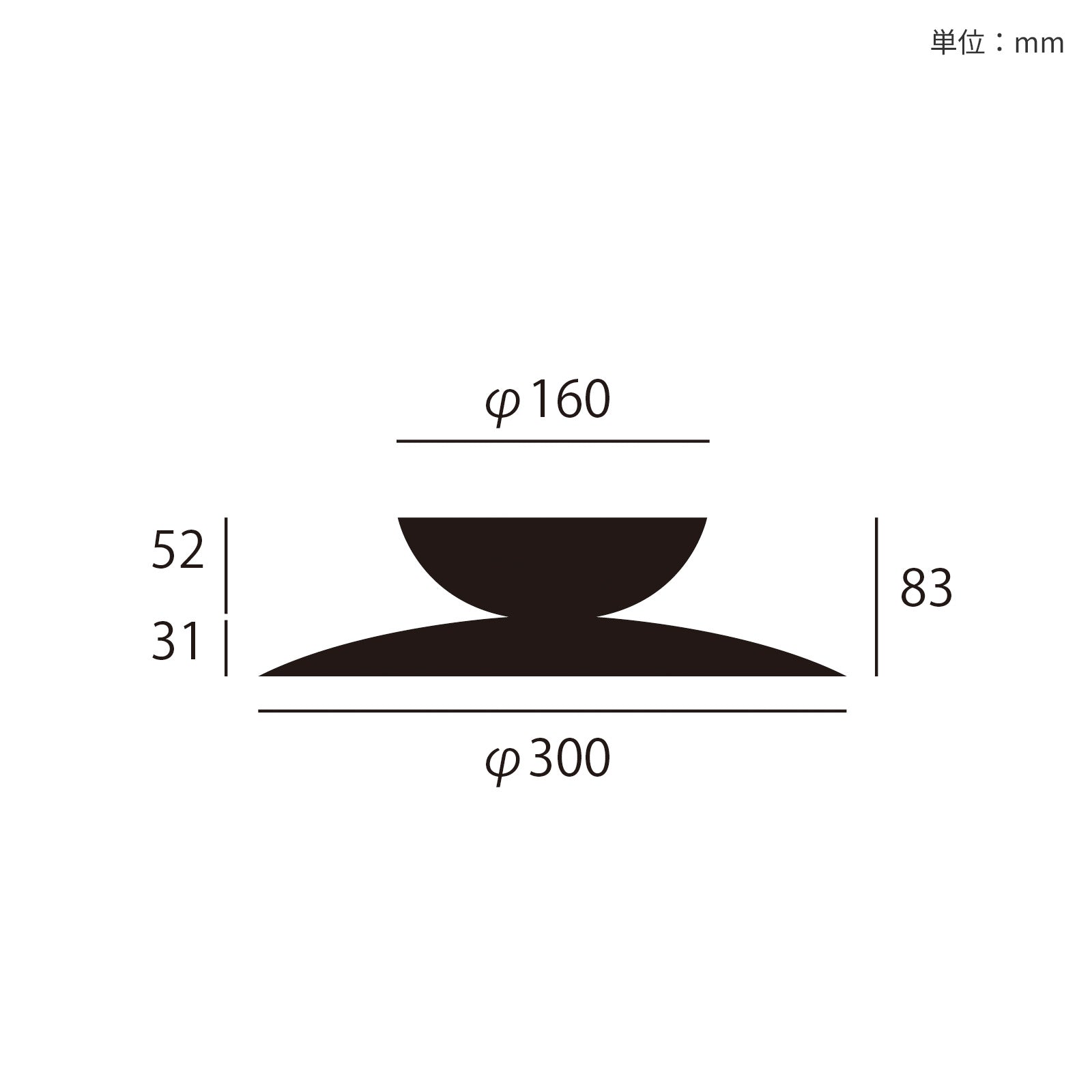 Probe ceiling light L サイズ詳細（単位：mm）