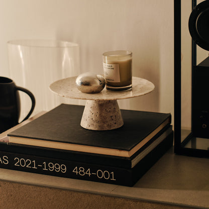 Travertine-tray circle base S