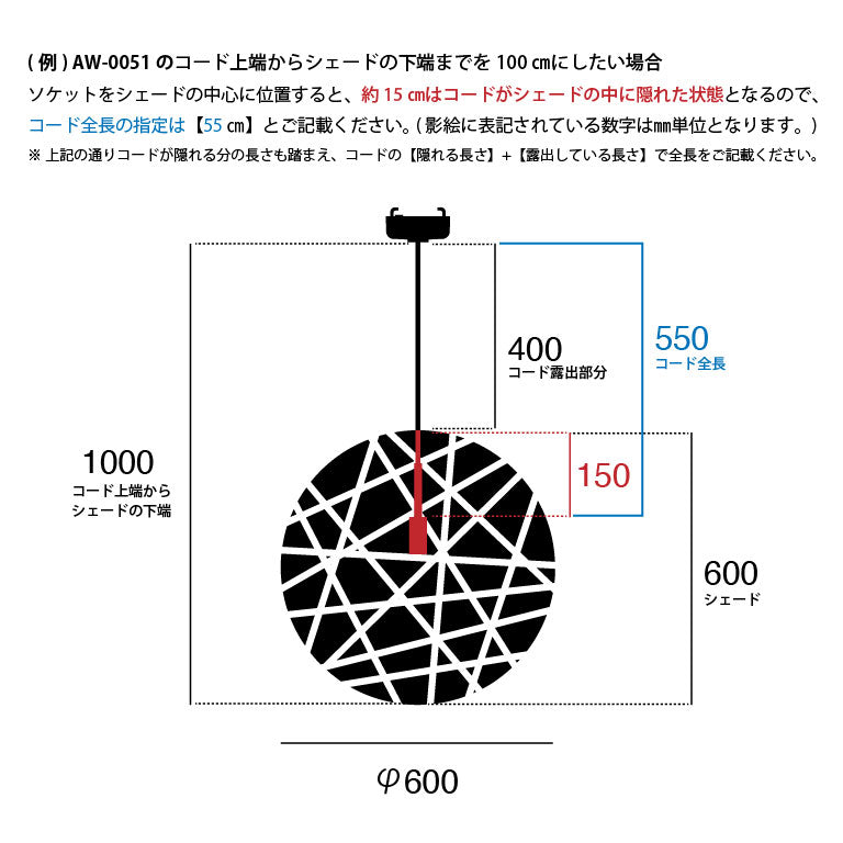 コード加工時のコード全長指定について（Lサイズ）