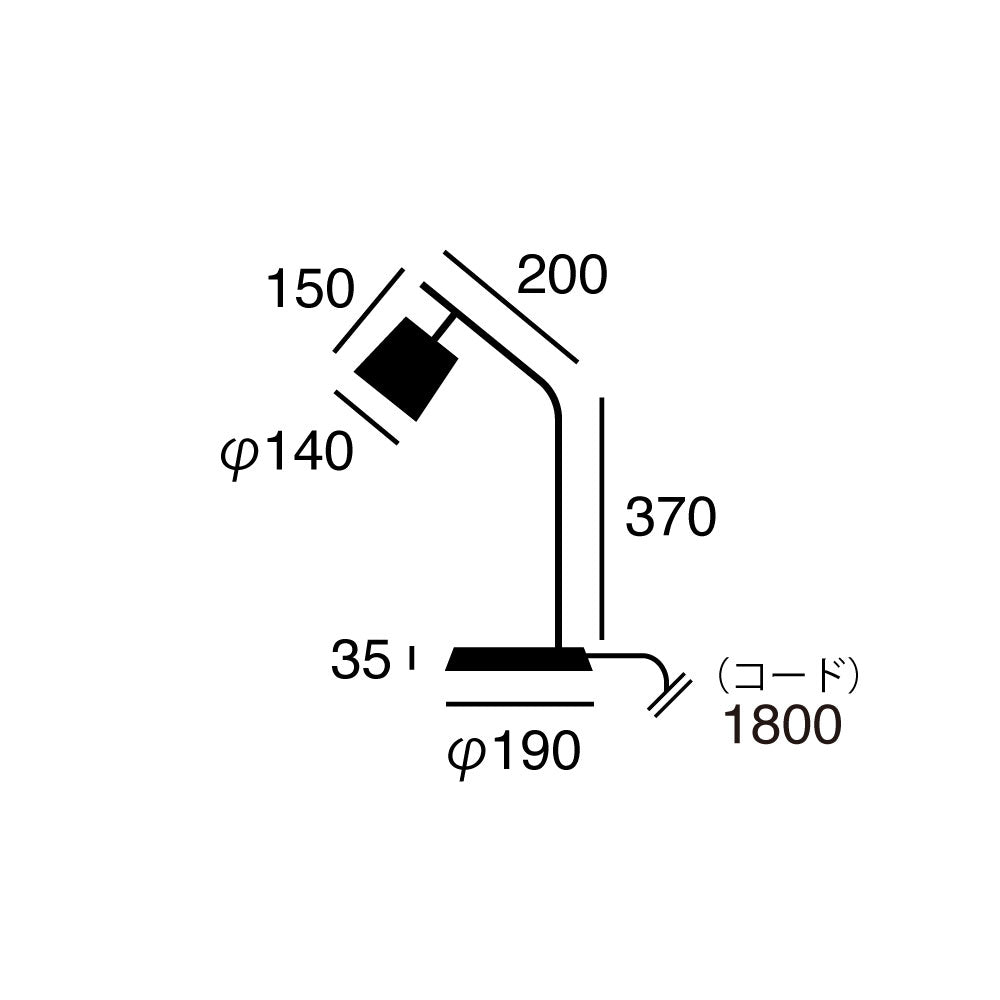 Panama-desk lamp（AW-0528）サイズ詳細（単位：mm）