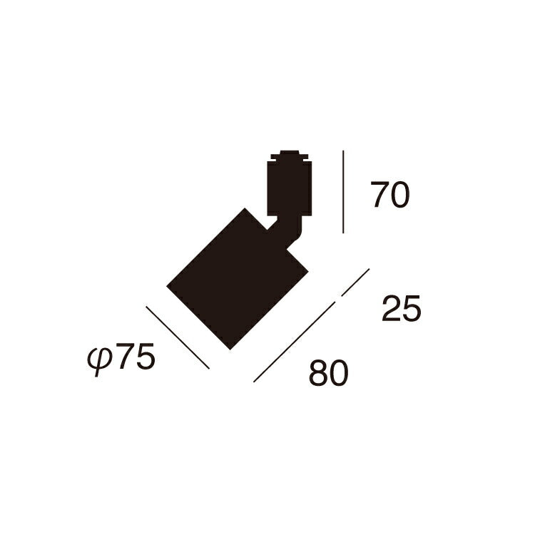 Grid PLUS-swingable duct down light サイズ詳細（単位：mm）