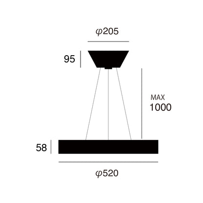Glow 5500 LED-pendant light サイズ詳細（単位：mm）
