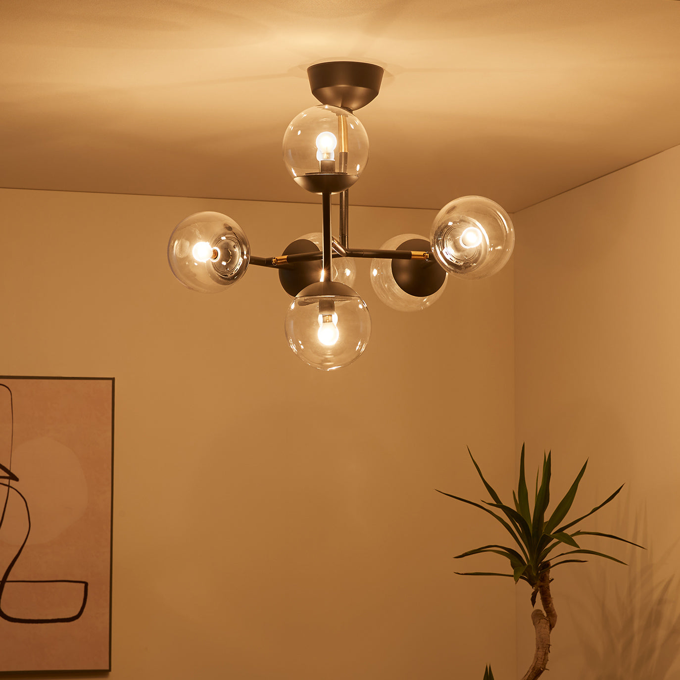 Bliss mini 6-ceiling light（クリア）点灯時