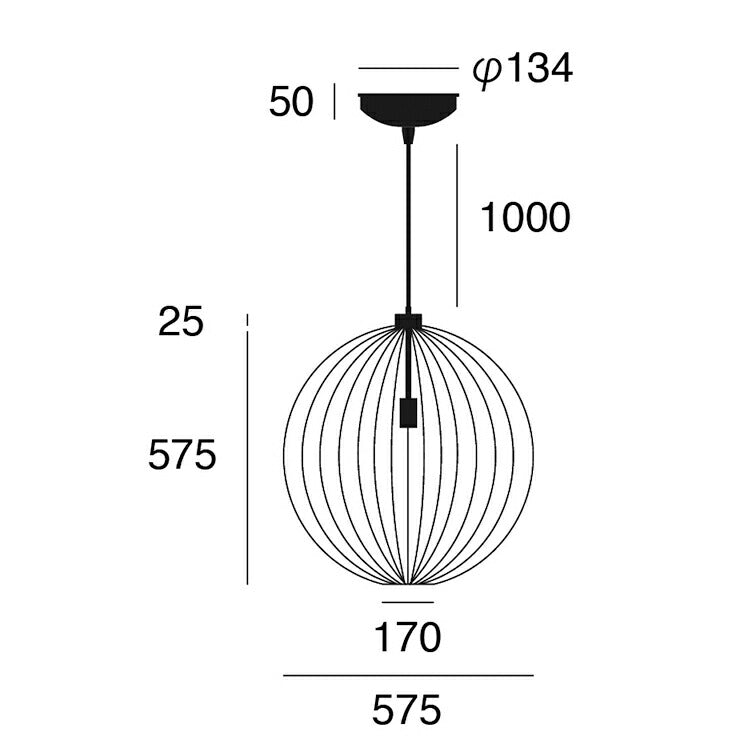 Allium-pendant light 1 サイズ詳細（単位：mm）
