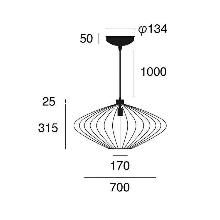 Allium-pendant light 2 サイズ詳細（単位：mm）