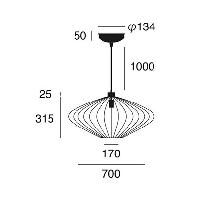 Allium-pendant light 2 サイズ詳細（単位：mm）