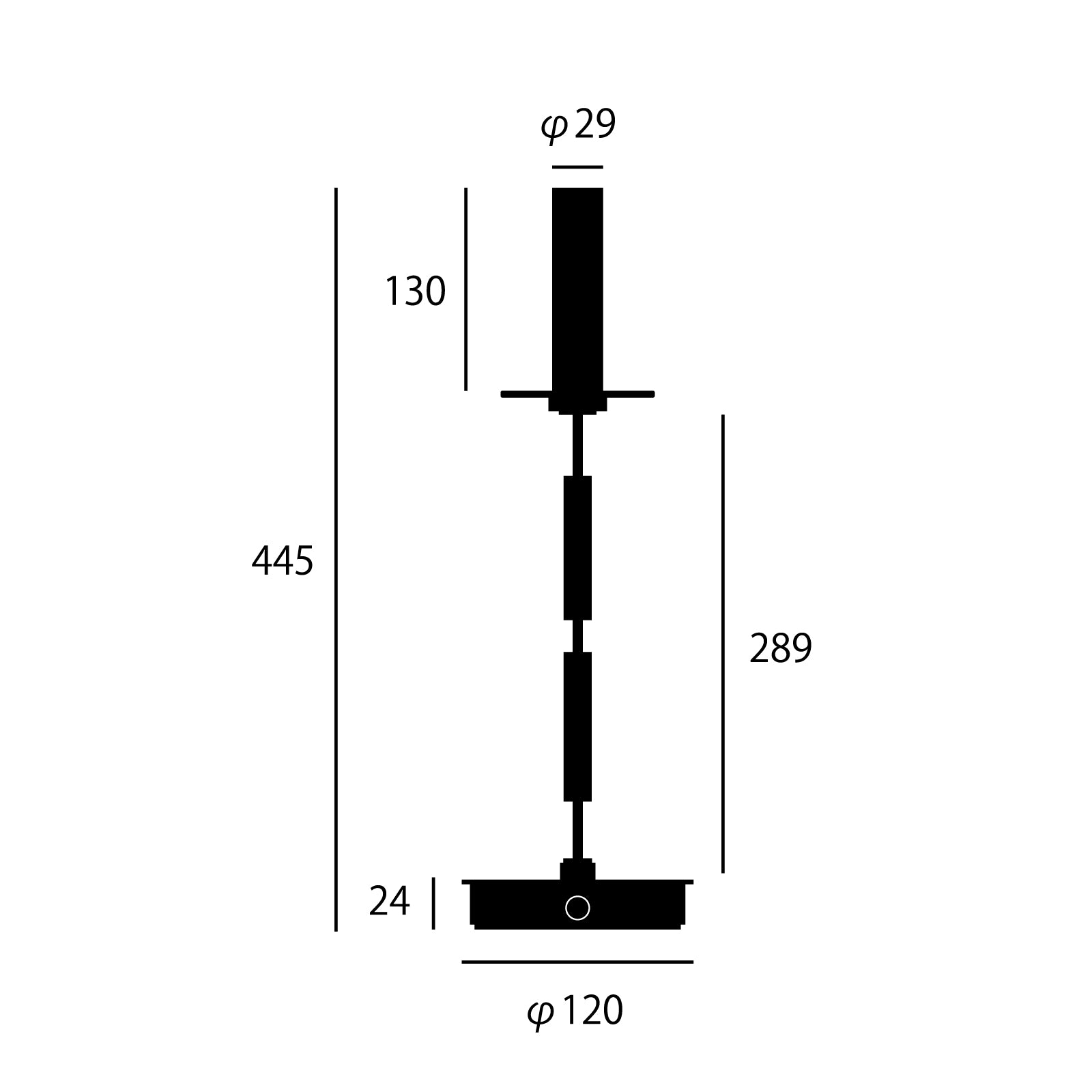 Tempo LED-table lamp（L）サイズ詳細（単位：mm）