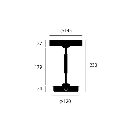 Rondo LED-table lamp サイズ詳細（単位：mm）