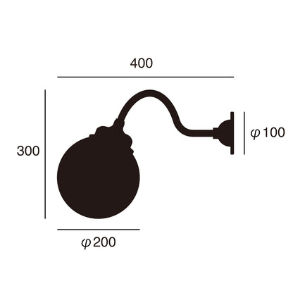 Bliss-outside wall lamp 1 サイズ詳細（単位：mm）